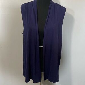 Exchic Women’s Navy Blue Sleeveless Cardigan NWT